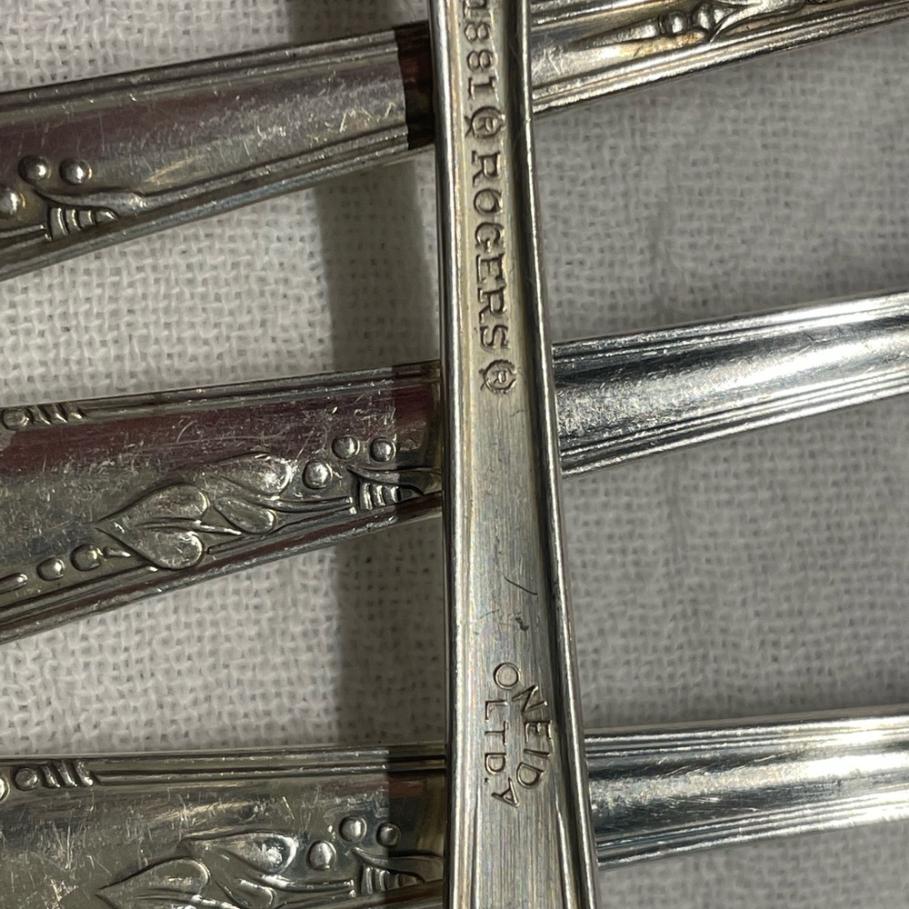 Vintage WM A ROGERS Oneida LTD Silverplate MEADOWBROOK Flatware  57 Pieces